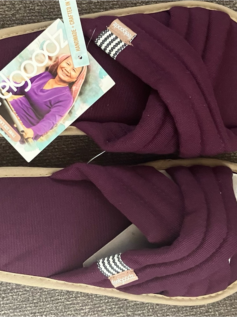 Feelgoodz Women Burgundy Sandals Size 6-7 Brand New With Tags